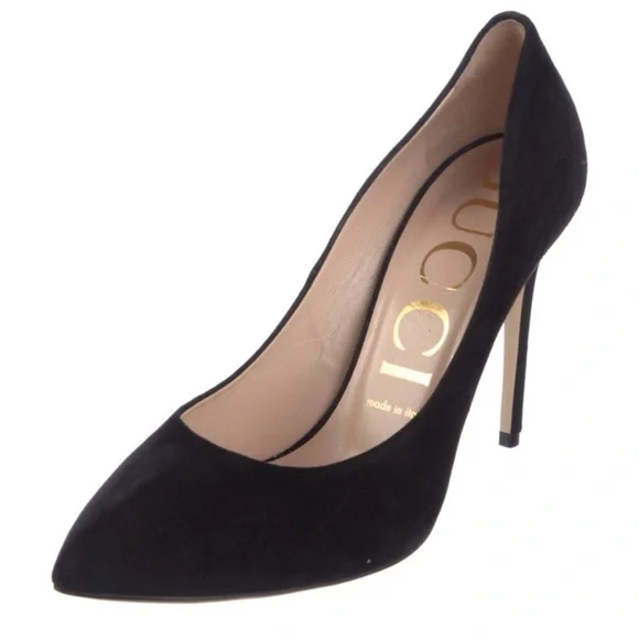 GUCCI Black Suede Pointed Toe Stiletto Heel - Picture 4 of 8